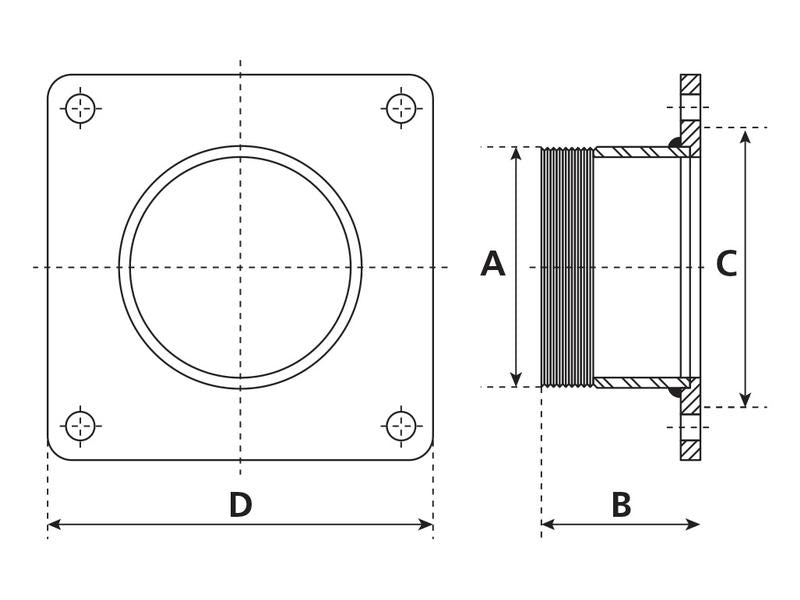 Brida roscada 6'' BSPT (150mm) (galvanizado) (S.103087)