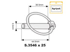 Agripak 25 un. Cavilha de mola 9.5mm x 44.5mm (S.10521)