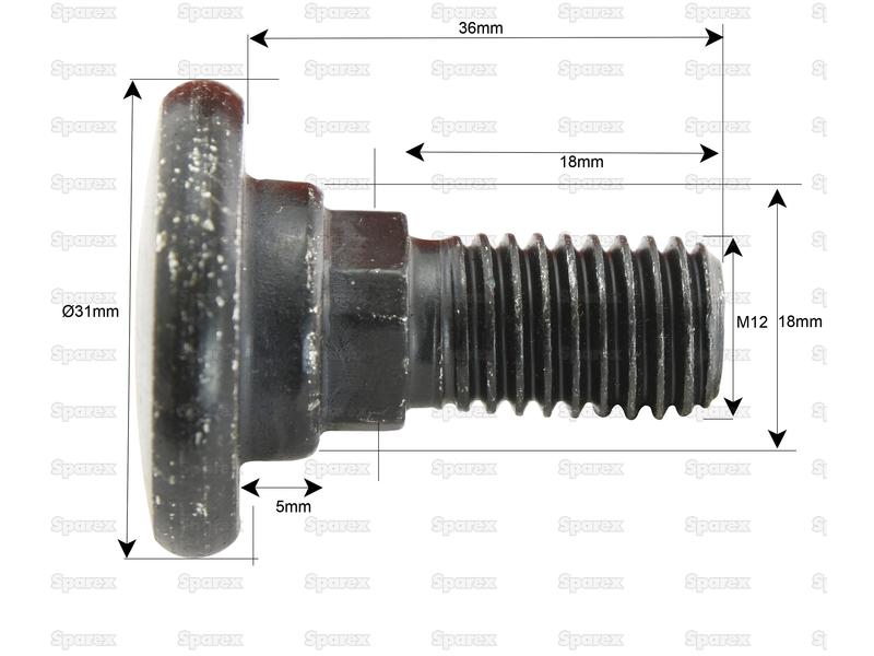 Parafuso C/ Porca- M12x36mm - para Vicon Aplicavel em: B1374593 (S.105994)