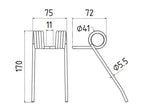 Mola Comp:170mm, Larg:74mm, Ø5.4mm - para Feraboli (SKH & MF) Aplicavel em: 1800061 (S.106226)