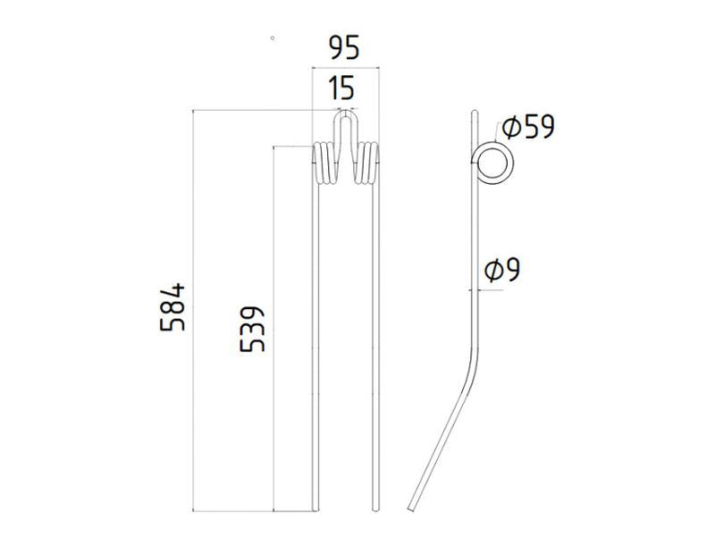 Mola Comp:585mm, Larg:93mm, Ø9mm - para PZ, Vicon Aplicavel em: 16600420 (S.106277)