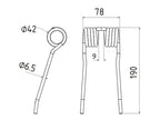 Mola Comp:190mm, Larg:78mm, Ø6.5mm - para Claas Aplicavel em: 9862900 (S.106280)