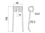 Mola Comp:190mm, Larg:66mm, Ø5.5mm - para Claas Aplicavel em: 9182390 (S.106281)