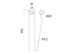 Mola Comp:595mm, Larg:90mm, Ø9.5mm - para Claas Aplicavel em: 9557100 (S.106282)