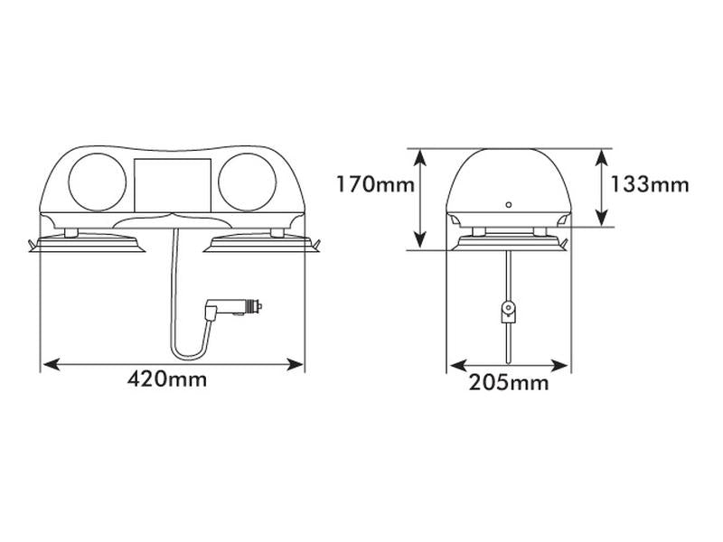 Aerolight Bar - Halogénio - Magnético, Comprimento total: 420mm, 12V. (S.10629)