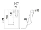 Mola - Dt. - Comp:369mm, Larg:107mm, Ø9mm - para Lely Aplicavel em: 4104311750 (S.106313)