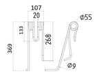 Mola - Esq. - Comp:369mm, Larg:107mm, Ø9mm - para Lely Aplicavel em: 4104311680 (S.106314)