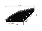 Lâmina de vagão alimentador 557mm x 215mm x 6mm para Belair, Van Lengerich Aplicavel em: VM10176A09 (S.106438)