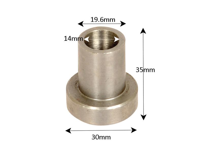 Casquilho ID: 14mm, D.Ext: 19.6mm, Comp: 23.5mm - para Spearhead, Bomford Aplicavel em: 1777721 (S.106523)