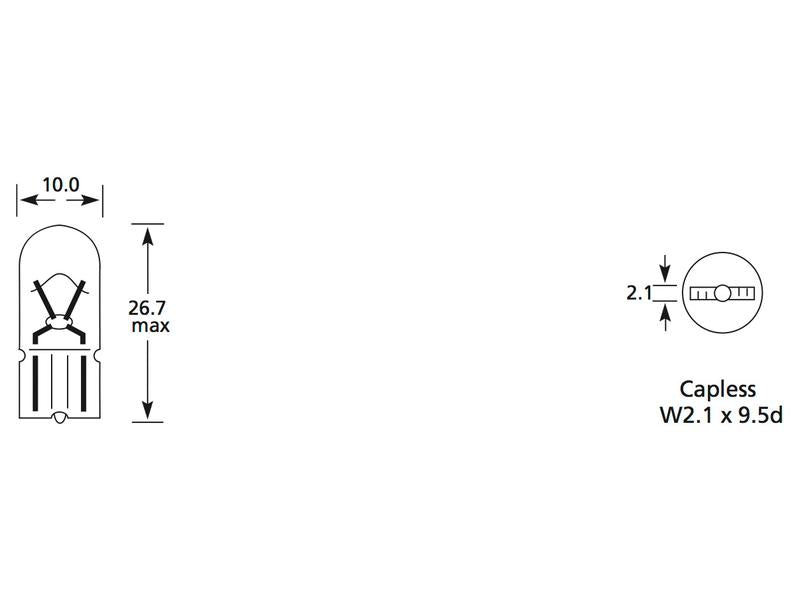 Lâmpada 12V W2.1x9.5d Caixa 1 un. (S.109969)
