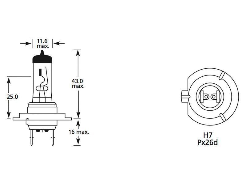 Lâmpada 12V PX26d Blister 1 un. (S.110038)