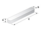 Escatel, Dimensao: 5mm x 5mm x 25mm (DIN or Standard No. DIN 6885A) (S.11024)