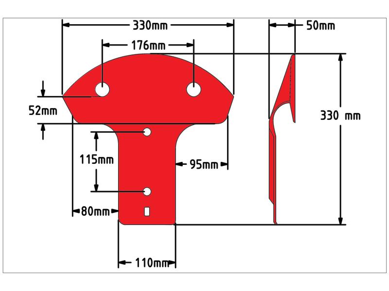 Suporte - Comp:336mm, Larg:330mm, Profundidade:50mm - para Claas, Kuhn, John Deere Aplicavel em: 56205800 (S.110617)