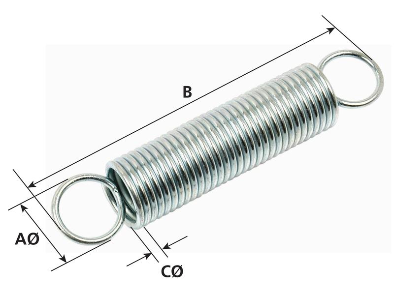 Mola Tensao, Mola Ø5mm, Fio Ø0.5mm, Comp: 145mm. (S.11097)