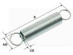 Mola Tensao, Mola Ø9.5mm, Fio Ø1mm, Comp: 75mm. (S.11098)
