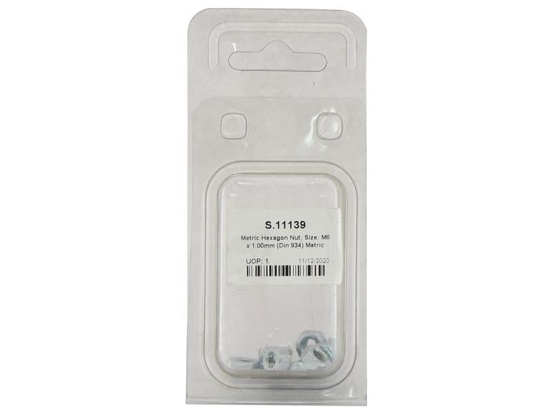 Agripak 10 un. Porca sextavada Mt M6x1.00mm (S.11139)