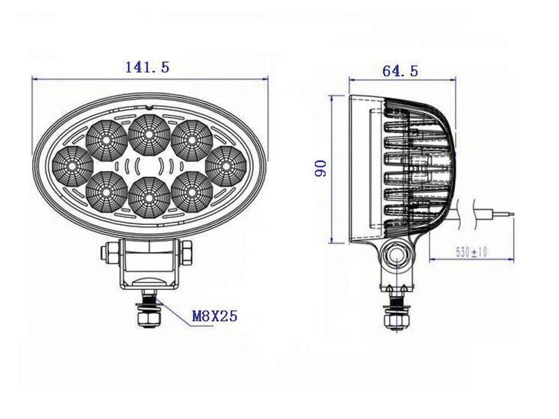 Farol de trabalho LED, 3000 Lumens, 10-30V (S.112527)