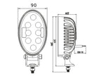LED Farol de trabalho, CISPR 25: Class 3, 2400 Lumens, 10-30V (S.112529)