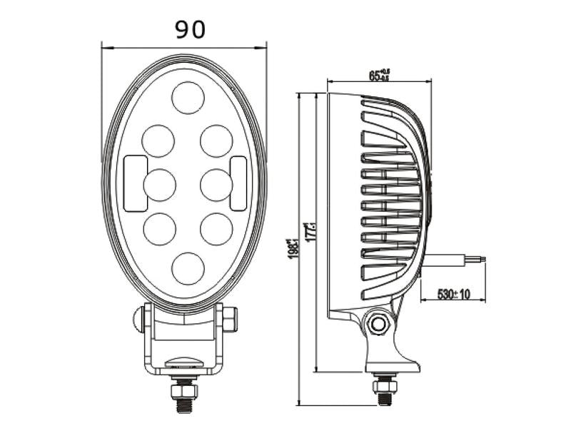 LED Farol de trabalho, CISPR 25: Class 3, 2400 Lumens, 10-30V (S.112529)