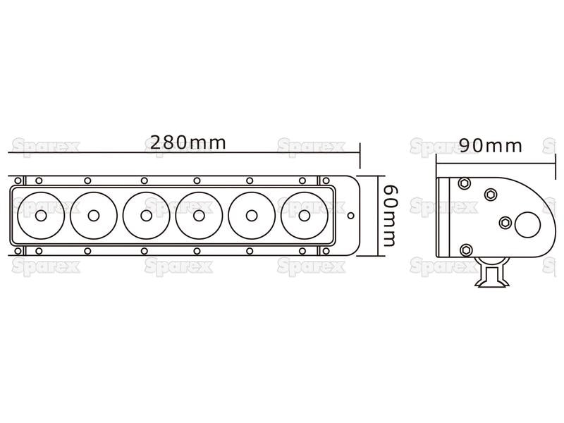 LED Barra plano, 275mm, 6000 Lumens, 10-30V (S.112531)