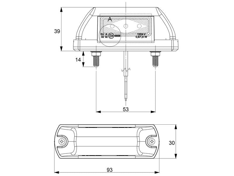 Farolim LED Frontal/Traseiro, Esq./Dt., 12-24V (S.113357)