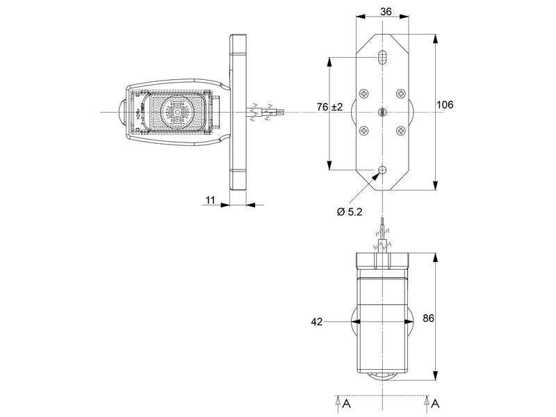 Farolim LED Frontal, Lateral, e Frontal, Esq./Dt., 12-24V (S.113360)
