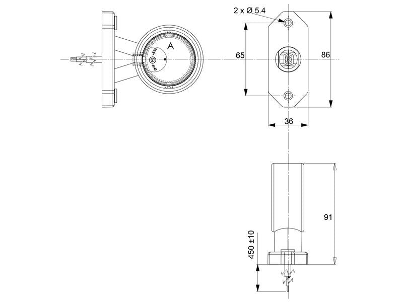 Farolim LED Frontal/Traseiro, Esq./Dt., 12-24V (S.113362)