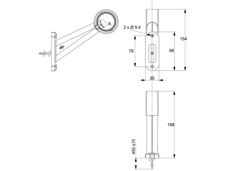 Farolim LED Frontal/Traseiro, Esq./Dt., 12-24V (S.113366)
