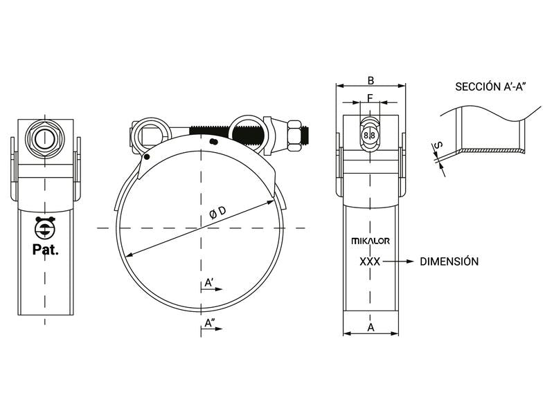Abraçadeira reforçada: Ø149-161mm (S.11402)