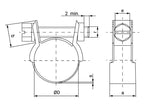 Mini abraçadeira, Diâmetro minimo8mm, Diâmetro máximo8mm (S.11466)