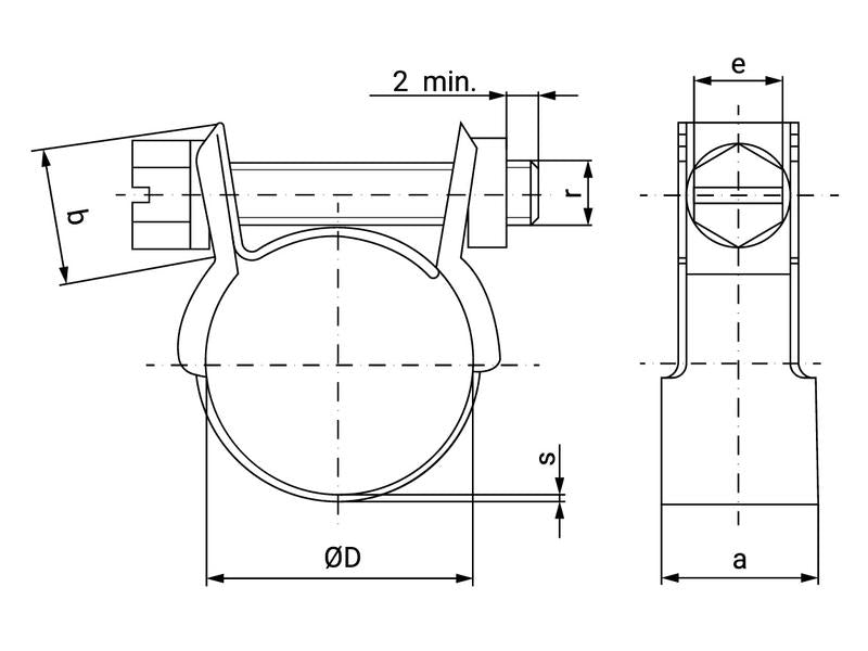 Mini abraçadeira, Diâmetro minimo10mm, Diâmetro máximo11mm (S.11469)