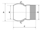 Acoplamento roscada - Macho 6'' (150mm) x 6'' (galvanizado) (S.115065)