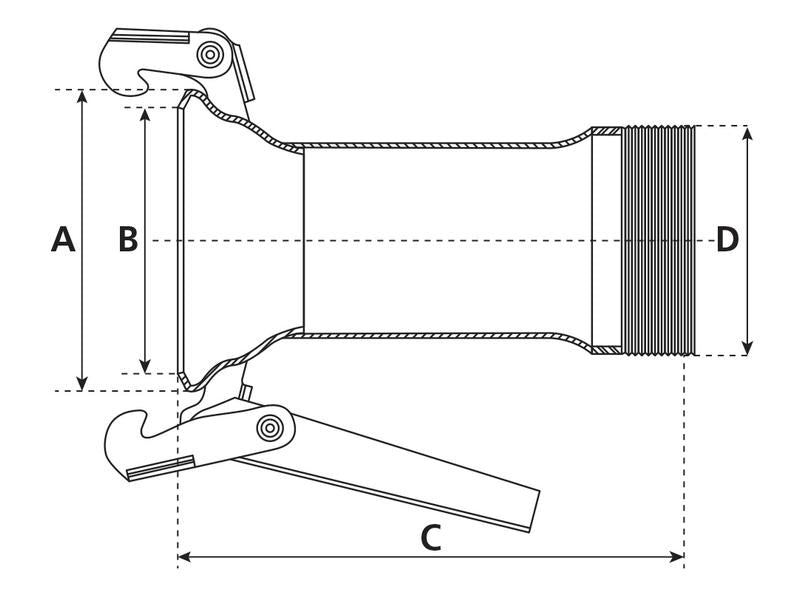 Acoplamento roscada - Fêmea 6'' (150mm) x 6'' (galvanizado) (S.115069)