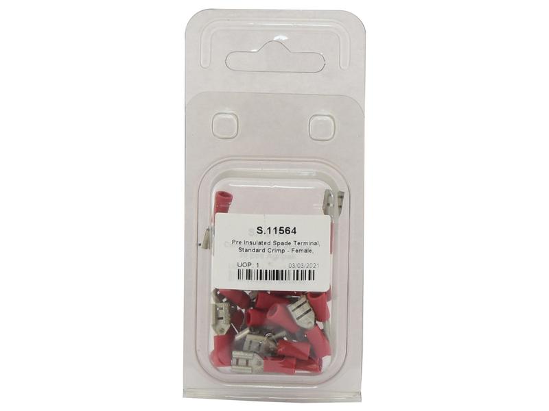 Agripak 25 un. Terminal 6.3mm, Vermelho (S.11564)