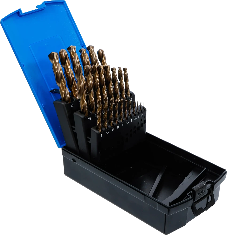 Conjunto de brocas helicoidais | HSS-G M35 aço cobalto | 1 - 13 mm | 25 peças