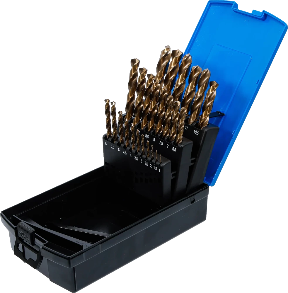 Conjunto de brocas helicoidais | HSS-G M35 aço cobalto | 1 - 13 mm | 25 peças