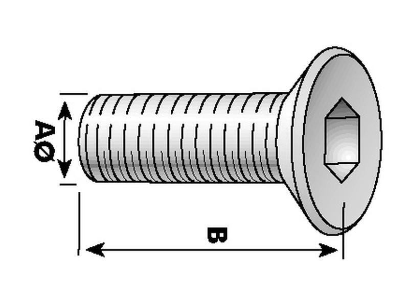 Parafuso, Tamanho da rosca: M12x40mm (DIN 7991) (S.11815)