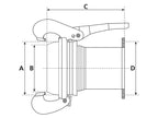 Acoplamento com brida - Curto - Macho 5'' (133mm) x (125mm) (galvanizado) (S.119435)