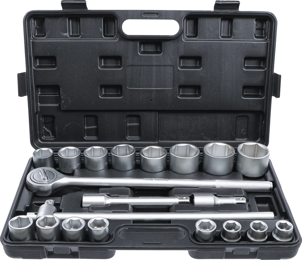 Conjunto de Chaves de Caixa Sextavadas 3/4" | 19-50 mm | 20 Peças | Mala
