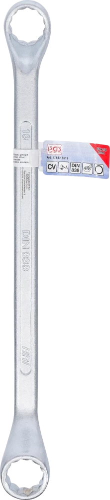 Chave de luneta dupla, curvada | 18 x 19 mm