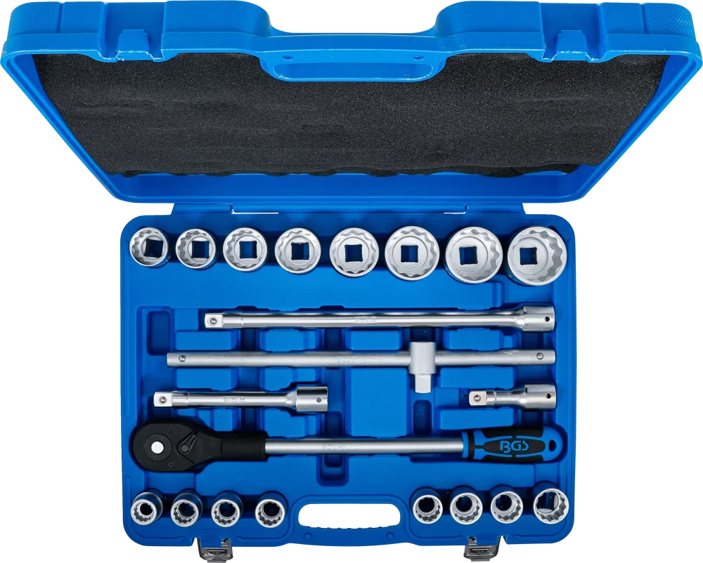 Conjunto de Chaves de Caixa Bihexagonais 3/4" | 21 Peças