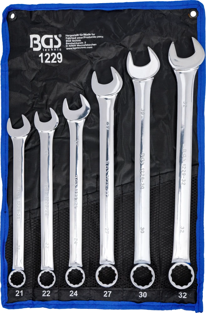 Conjunto de Chaves Combinadas Extra Longas 21-32 mm | 6 Peças