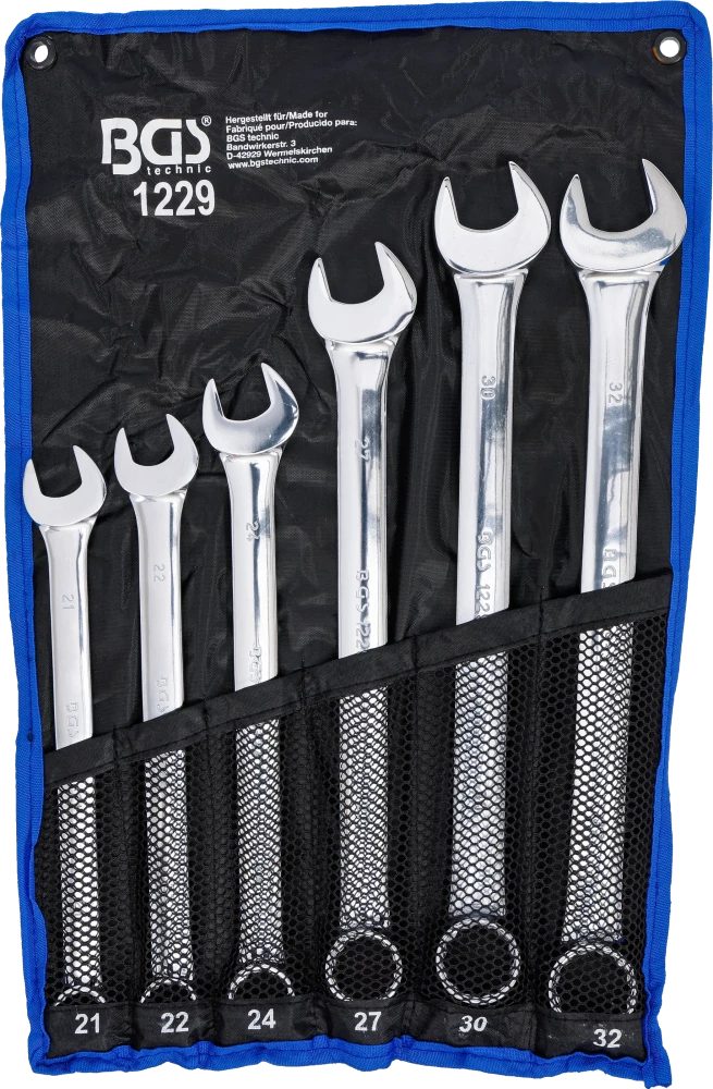 Conjunto de Chaves Combinadas Extra Longas 21-32 mm | 6 Peças