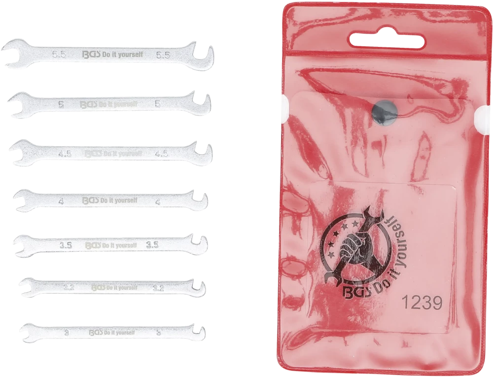 Conjunto de chaves de bocas dupla | Versão mini | 3 - 5,5 mm | 7 peças