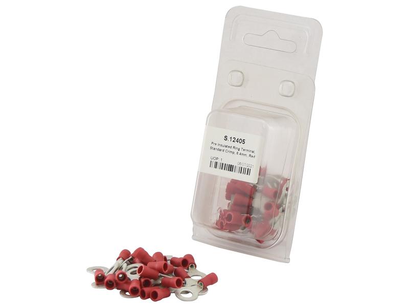 Agripak 25 un. Terminal, 6.4mm, Vermelho (S.12405)