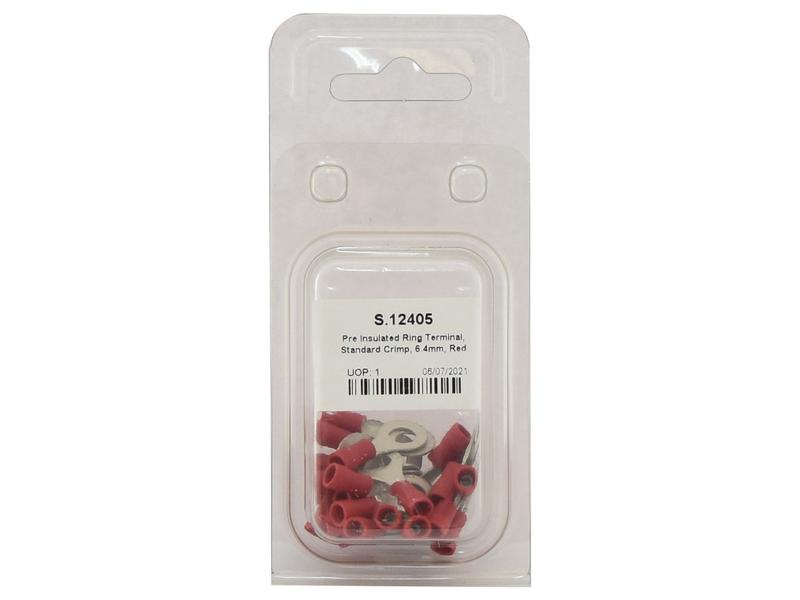 Agripak 25 un. Terminal, 6.4mm, Vermelho (S.12405)
