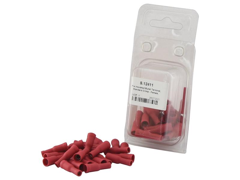 Agripak 25 un. Term. pré-isolado - Fêmea, 4.0mm, Vermelho (S.12411)