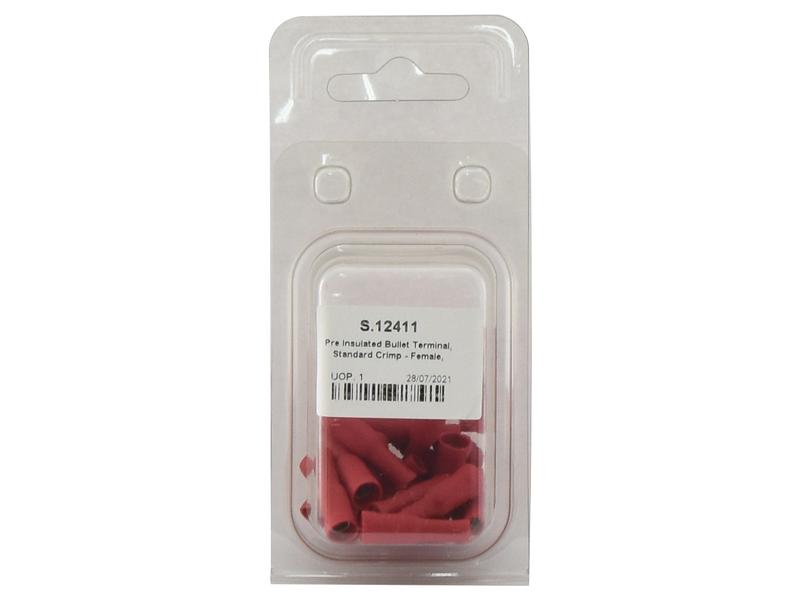 Agripak 25 un. Term. pré-isolado - Fêmea, 4.0mm, Vermelho (S.12411)