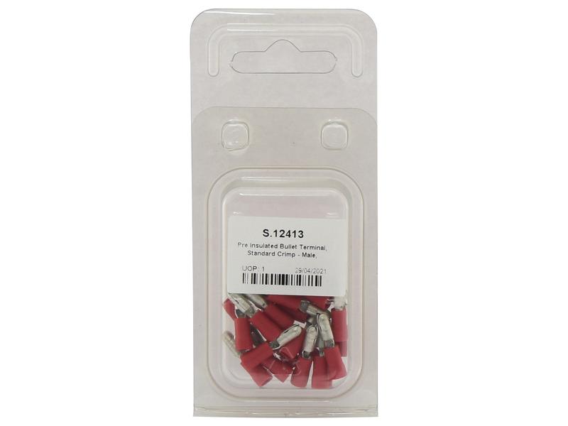 Agripak 25 un. Term. pré-isolado - Macho, 4.0mm, Vermelho (S.12413)