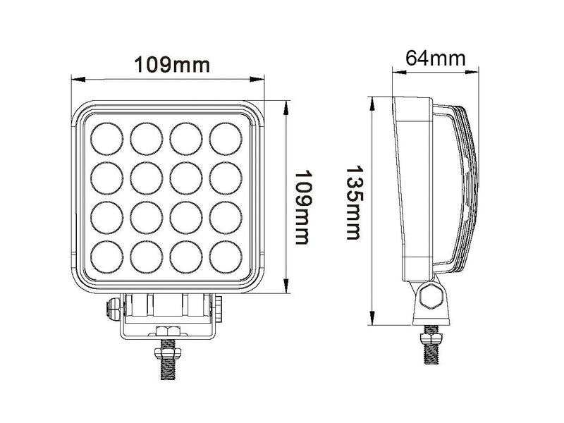 Farol de trabalho LED, 2880 Lumens, 10-30V (S.129484)